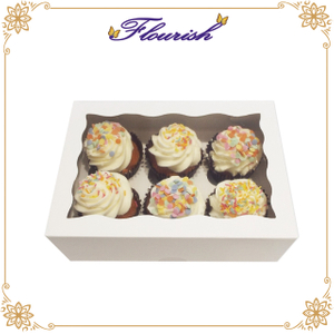 Confezione da 6 pezzi Scatola per cupcake con finestra
