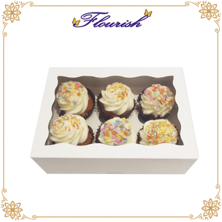 Confezione da 6 pezzi Scatola per cupcake con finestra