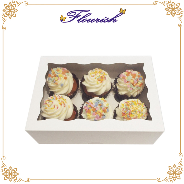 Confezione da 6 pezzi Scatola per cupcake con finestra