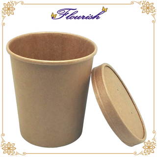 Scatola per zuppa di caffè tondo in carta kraft
