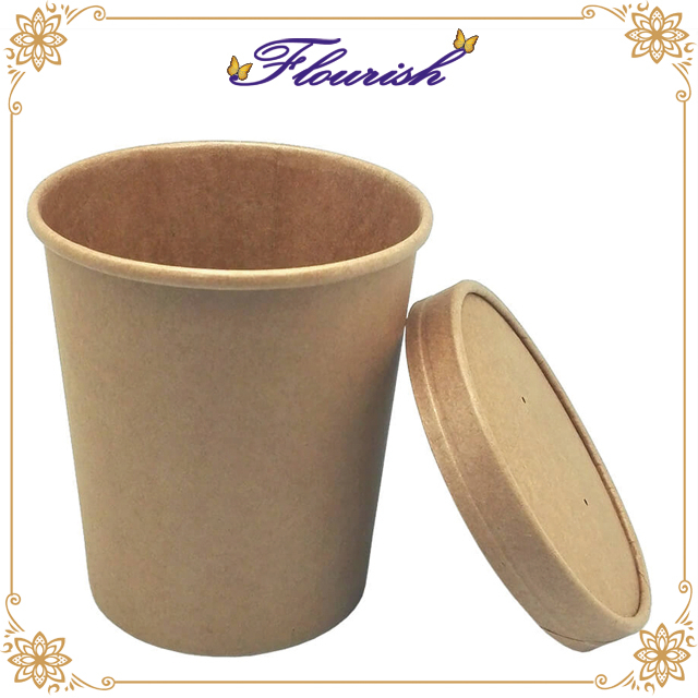 Scatola per zuppa di caffè tondo in carta kraft