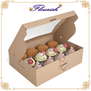 Scatola per cupcake ecologica in carta kraft per panetteria