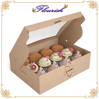 Scatola per cupcake ecologica in carta kraft per panetteria