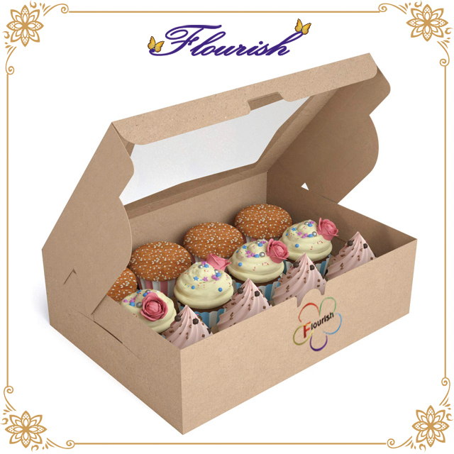 Scatola per cupcake ecologica in carta kraft per panetteria