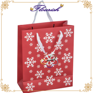 Borsa di Natale rossa con stampa fiocco di neve
