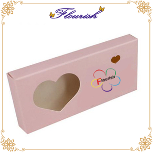 Scatola di finestra d'imballaggio del cuore del ciglio di carta rosa di arte dolce