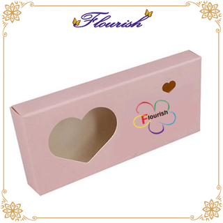 Scatola di finestra d'imballaggio del cuore del ciglio di carta rosa di arte dolce