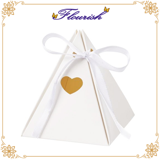 Scatola di esplosione del regalo di nozze bianco a forma di triangolo di design unico