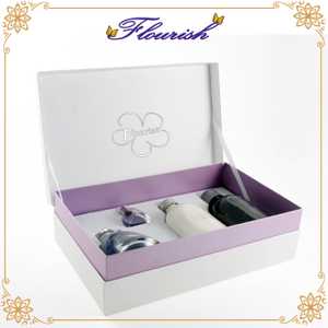 Scatola da imballaggio cosmetica in cartone viola con inserto