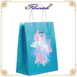 Borsa blu per stampa lavata con carta kraft