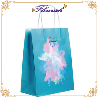 Borsa blu per stampa lavata con carta kraft
