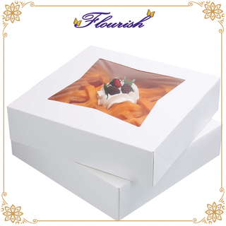 Scatola di immagazzinaggio a forma di torta quadrata con diecut personalizzato
