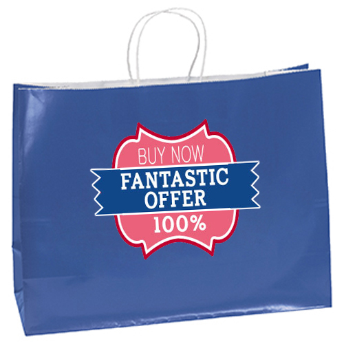 Borsa per sciarpa jeans in carta Kraft con stampa personalizzata con manico intrecciato