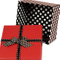 Confezione regalo sorprendente a forma di coperchio e rettangolo con nastro