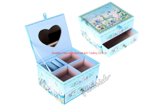 Scatola di immagazzinaggio del regalo del fiore dei gioielli del cartone di stampa su ordinazione con il cassetto