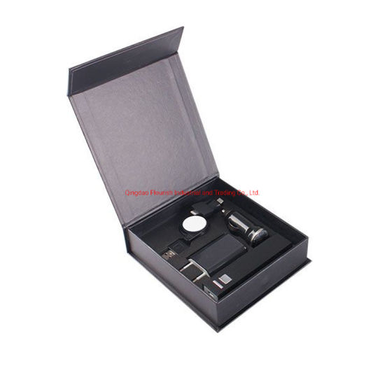 Scatola di immagazzinaggio collana in cartone bianco e nero con magnete