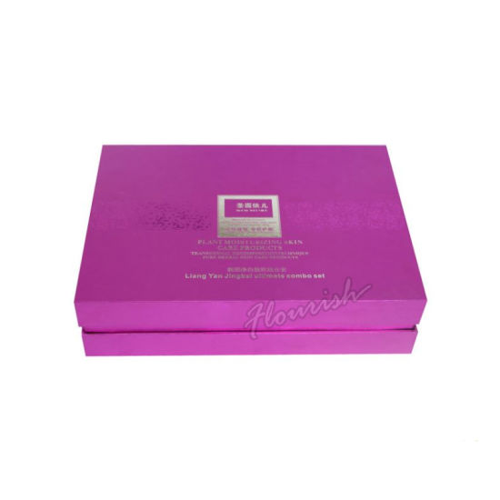 Scatola di imballaggio cosmetica di cartone viola per la cura della pelle delle ragazze