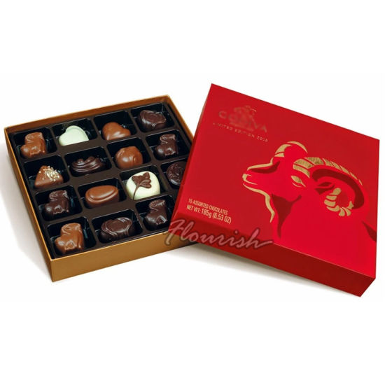Confezione regalo personalizzata in carta patinata al cioccolato con inserto vassoio