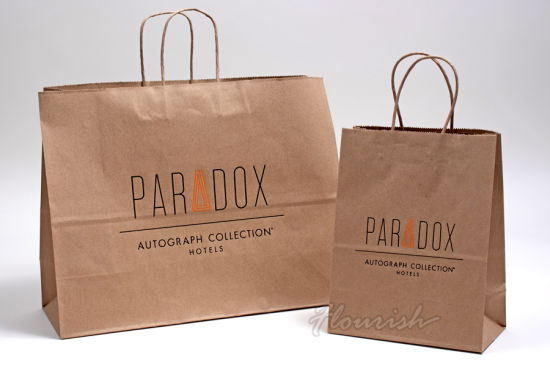 Shopping bag in carta kraft marrone naturale