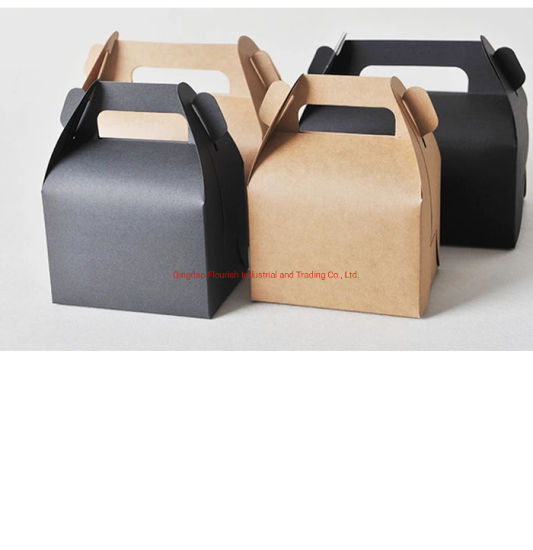 Scatola per pane in carta kraft tinta unita per colazione con portatore