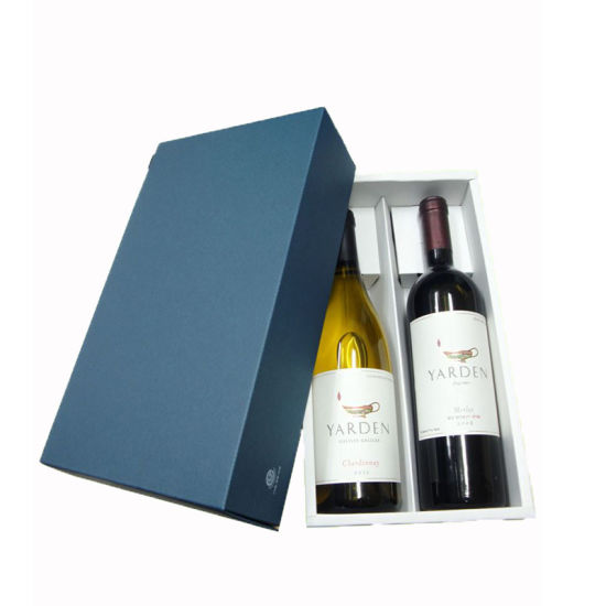 Scatola di immagazzinaggio per vino in cartone rigido nero da 3 bottiglie