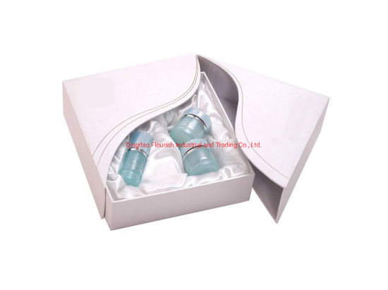 Scatola da imballaggio cosmetica in cartone viola con inserto