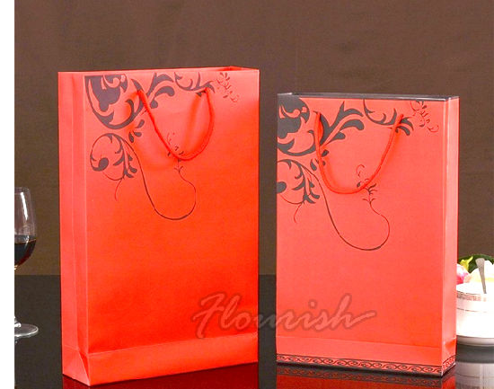Borsa di Natale rossa con stampa fiocco di neve