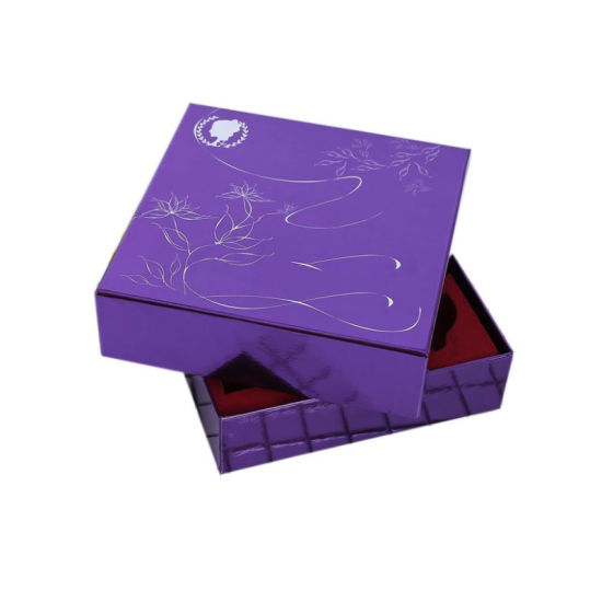 Scatola di carta d'imballaggio e di stoccaggio di trucco viola elegante del cartone
