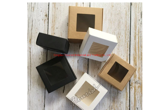 Scatola regalo pieghevole ecologica a forma di carta kraft quadrata