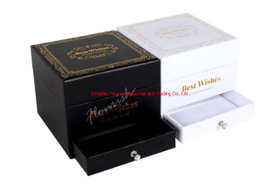 Scatola di immagazzinaggio del regalo del fiore dei gioielli del cartone di stampa su ordinazione con il cassetto
