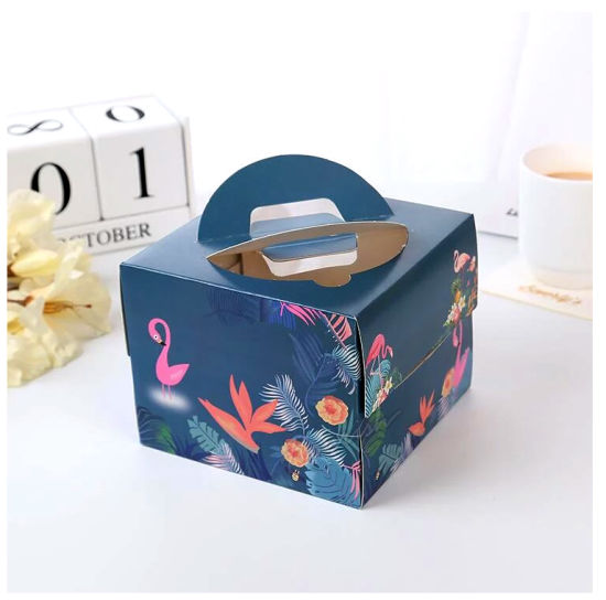 Scatola di immagazzinaggio a forma di torta quadrata con diecut personalizzato