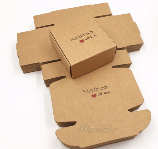 Scatola per pacchi pieghevole in carta kraft bianca e marrone stampata logo personalizzato prezzo al dettaglio