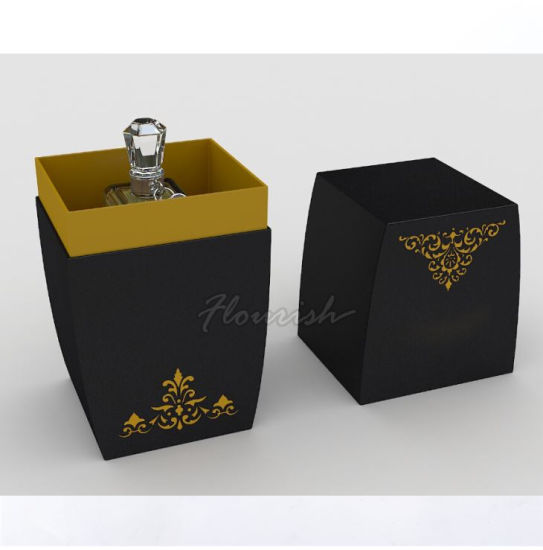 Scatola da profumo vintage nera da uomo