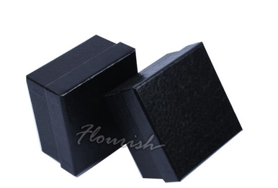 Scatola per orologi quadrata da uomo in cartone nero con cuscino