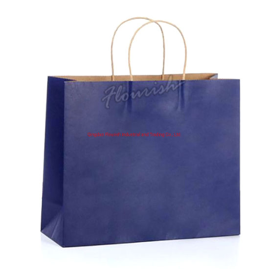 Sacchetto di carta bianco per shopping in tinta unita riciclabile