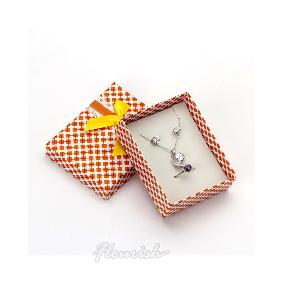 Scatola per confezione regalo in cartone rigido lucido per gioielli con inserto in schiuma