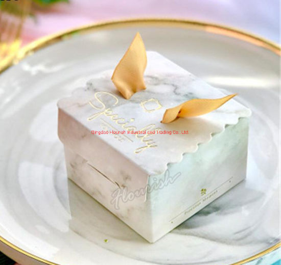 Scatola d'imballaggio del regalo dei gioielli di colore di marmo elegante di progettazione calda di vendita calda
