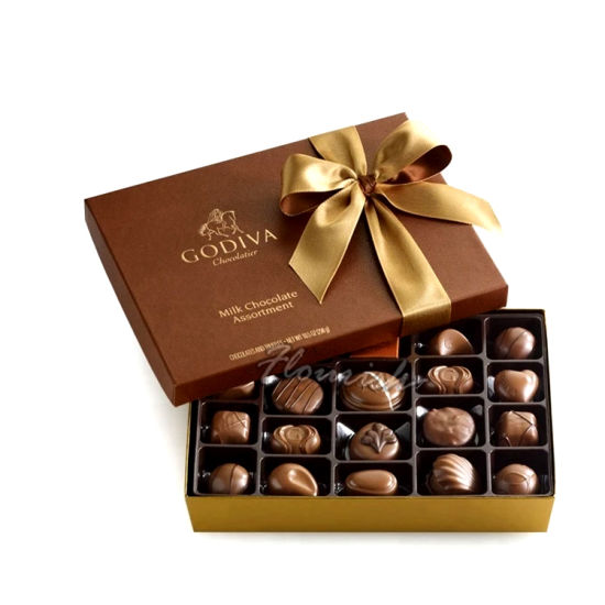 Confezione regalo personalizzata in carta patinata al cioccolato con inserto vassoio