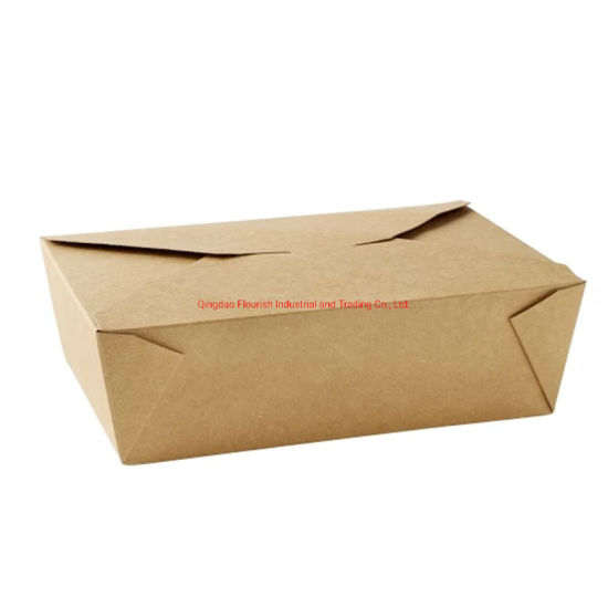 Scatola da pranzo per ufficio in carta kraft marrone riciclabile originale con finestra