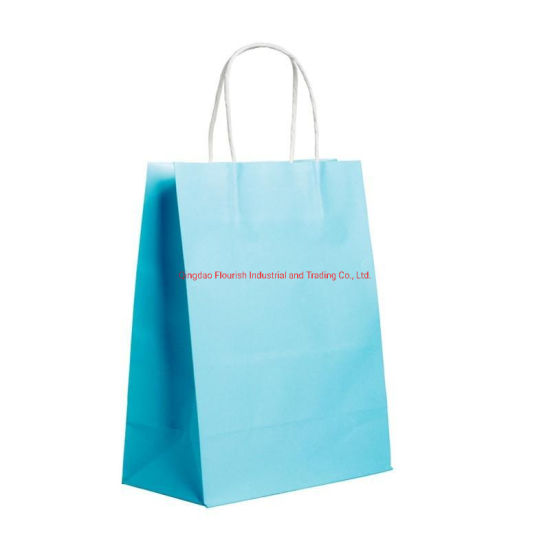 Borsa blu per stampa lavata con carta kraft