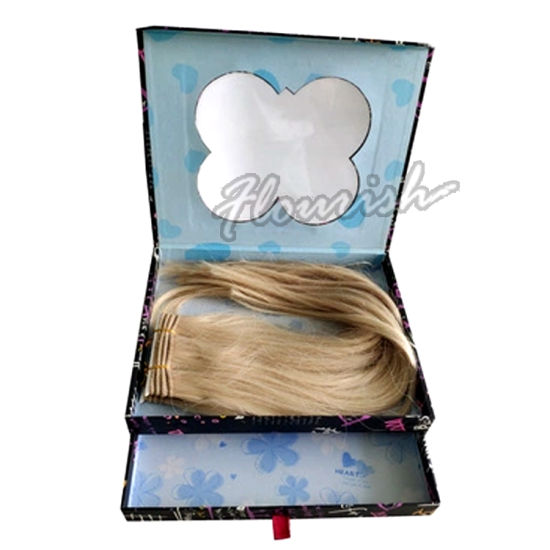 Scatola del cassetto di estensione dei capelli del cartone di stile semplice