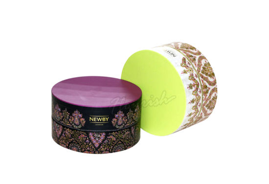 Scatola di cartone d'imballaggio di cosmetici di forma rotonda / trucco