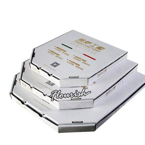 Scatola per pizza in carta ondulata bianca di formato personalizzato