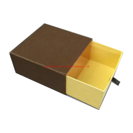 Confezione regalo scorrevole color pendente di lusso color caffè