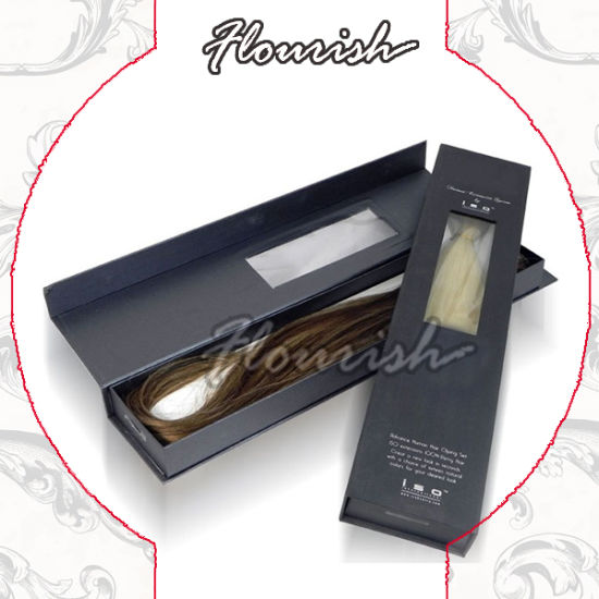 Scatola per capelli frontale in pizzo con stampa argento personalizzata