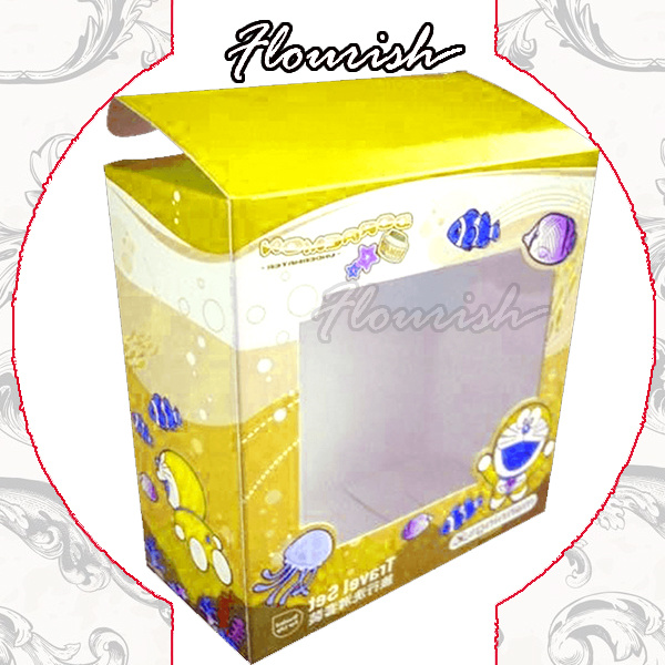 Scatola di finestra giocattolo riciclabile in cartone verde baby shower party