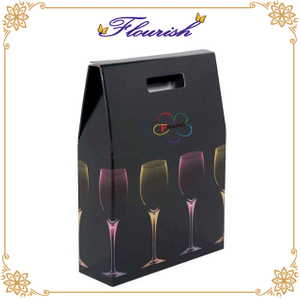 Robusta confezione per vino / bevande con manico fustellato