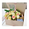 Scatola d'imballaggio di profumo di fiori di cartone quadrato con stampa logo personalizzato per San Valentino con finestra