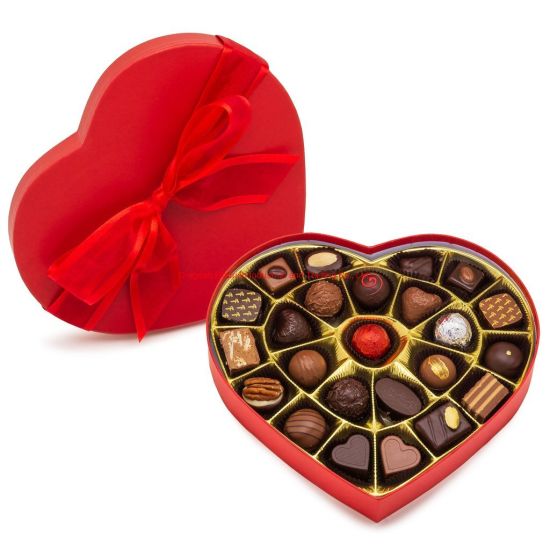 Scatola di immagazzinaggio di cioccolato rosso esagonale