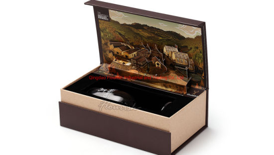Disegno personalizzato Flip Top Type Type Rettangolo Rettangolo Cardboard Scatola di carta per imballaggio del vino